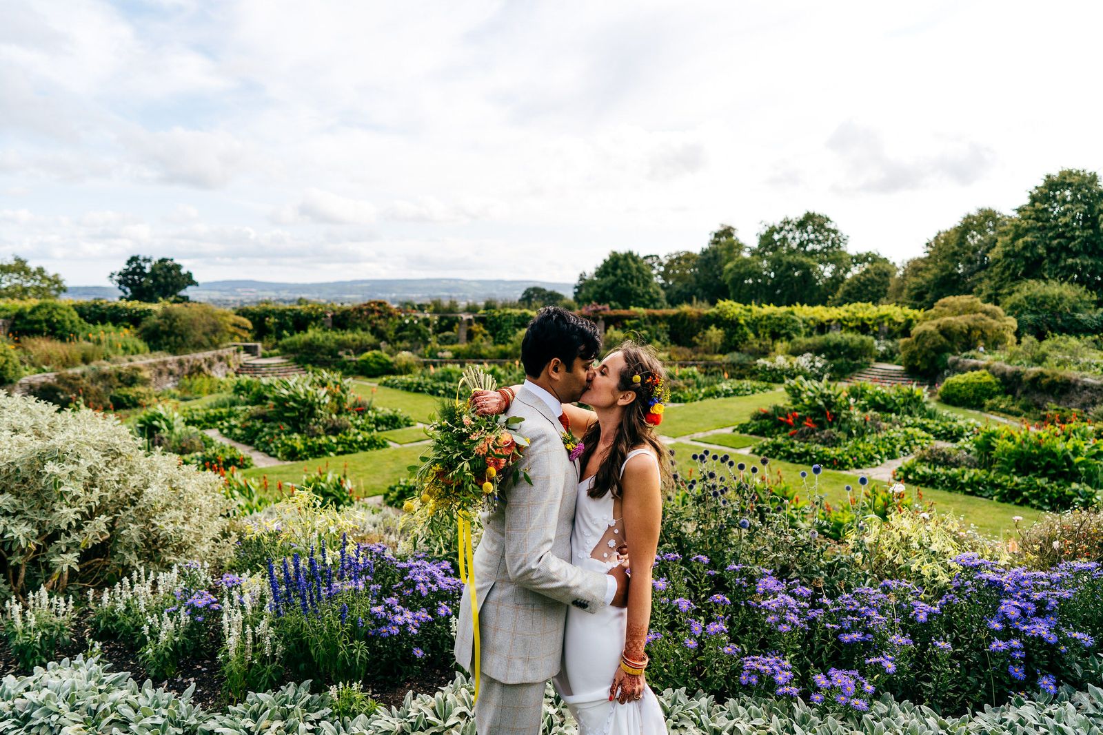 Sophia and Khuram's brightly coloured country house wedding in Somerset at Hestercombe
